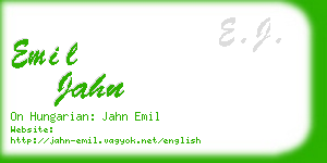 emil jahn business card